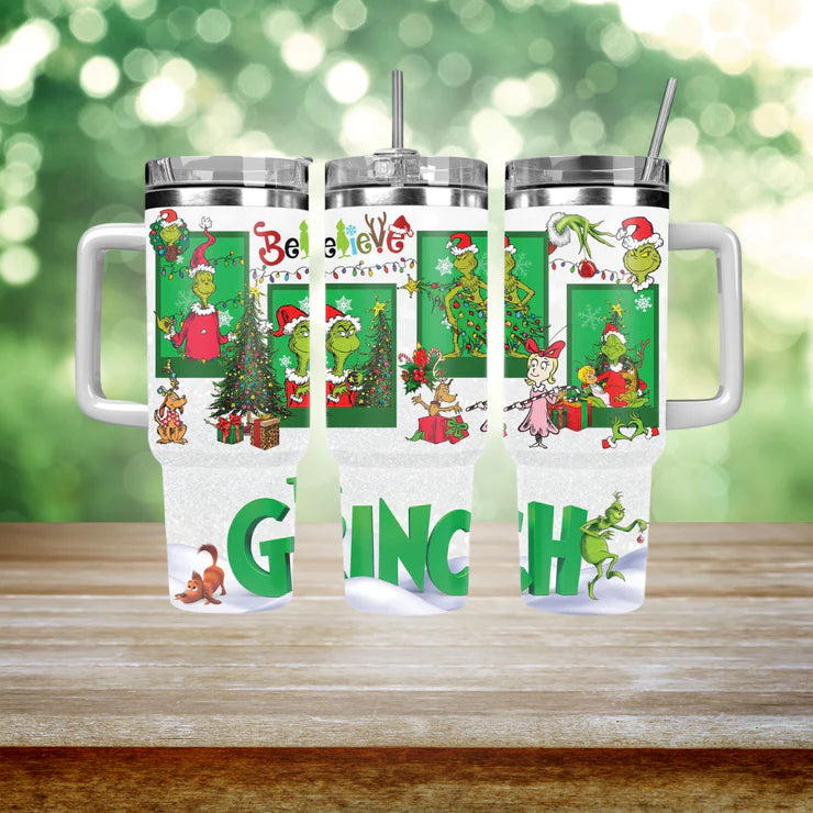 Grinch Christmas Movie 40oz Graphic Tumbler | Holiday Gift for Grinch Fans - Angie's Custom Creations
