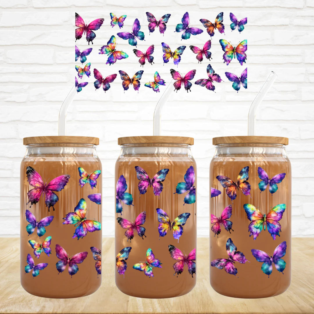 Butterflies in Tie-Dye 16 oz tumbler