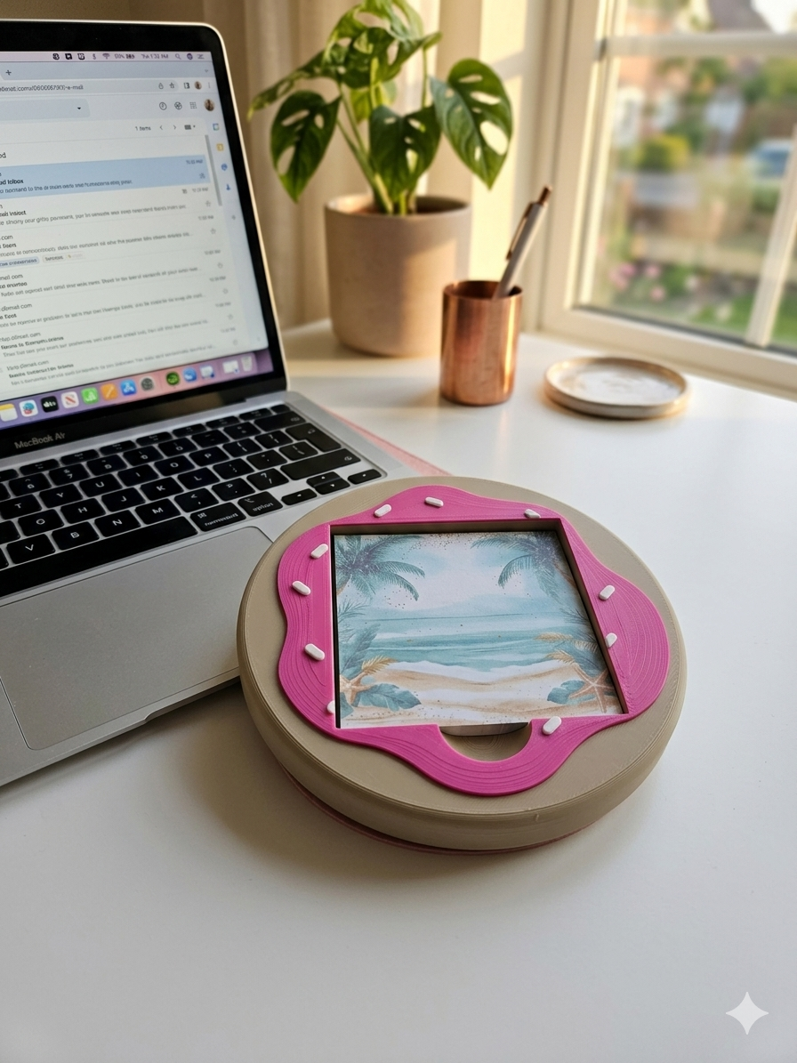 Pink icing Donut with Sprinkles sticky note holder