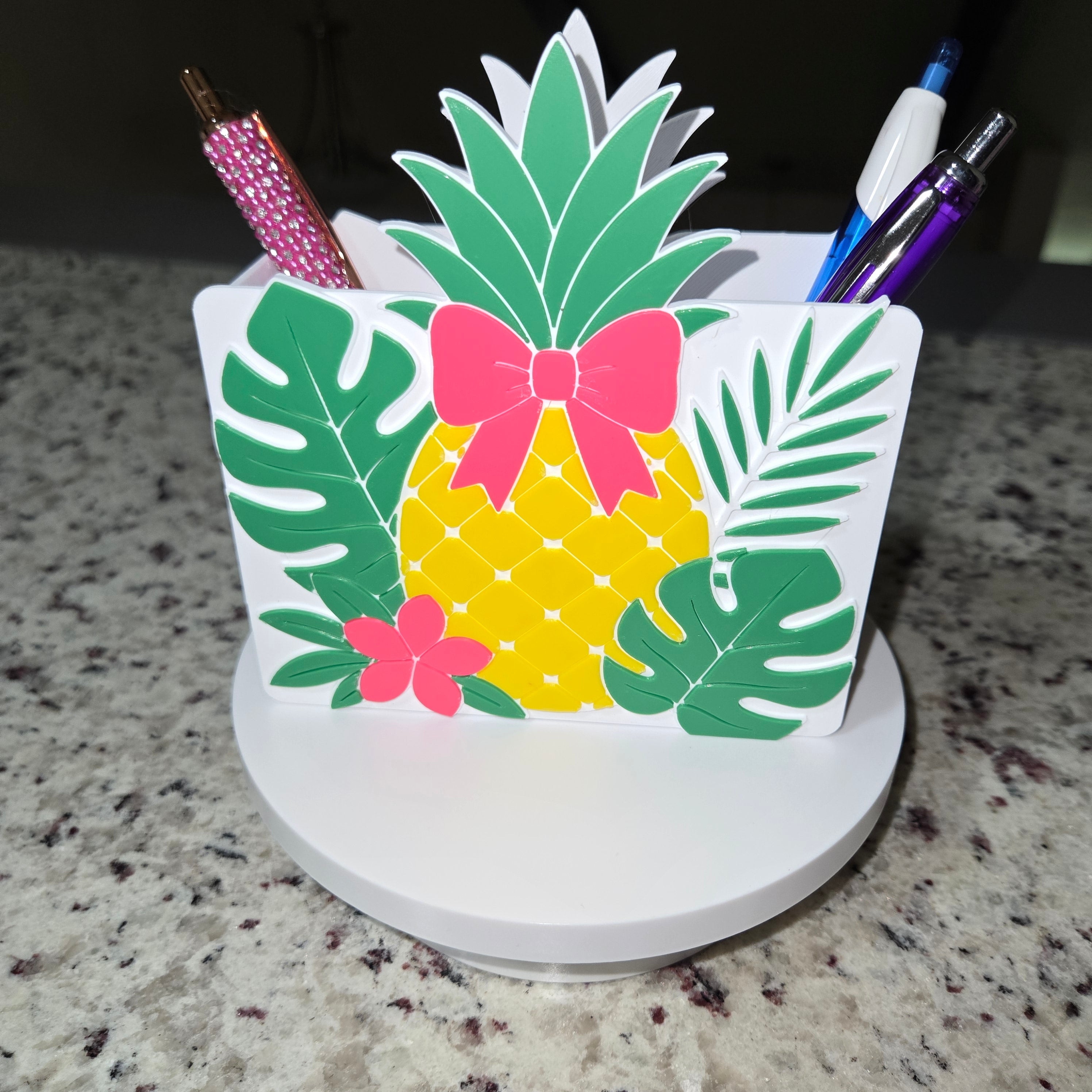 Tropical Desk Organizer Bundle | Pineapple Desk Accessory Set