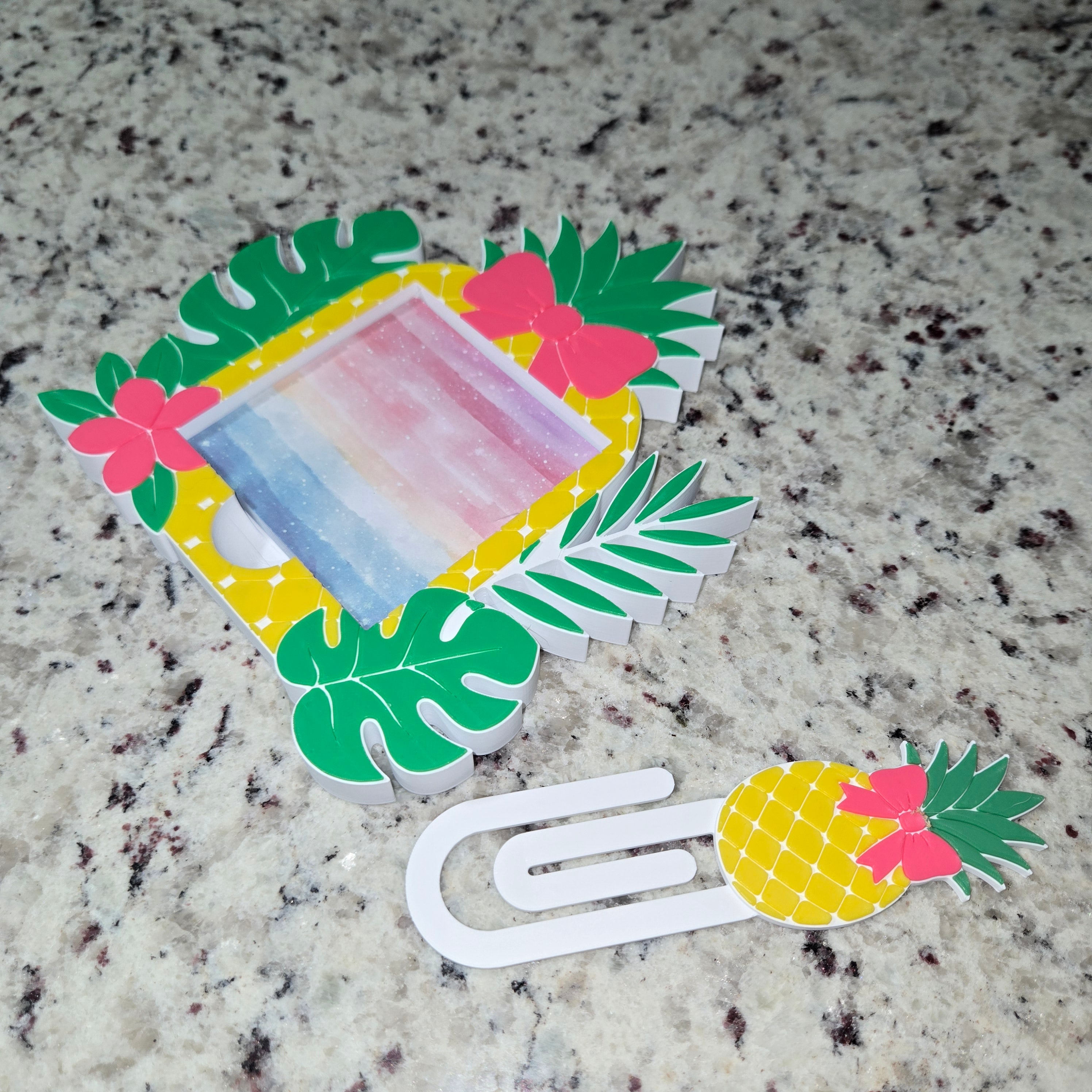 Tropical Desk Organizer Bundle | Pineapple Desk Accessory Set