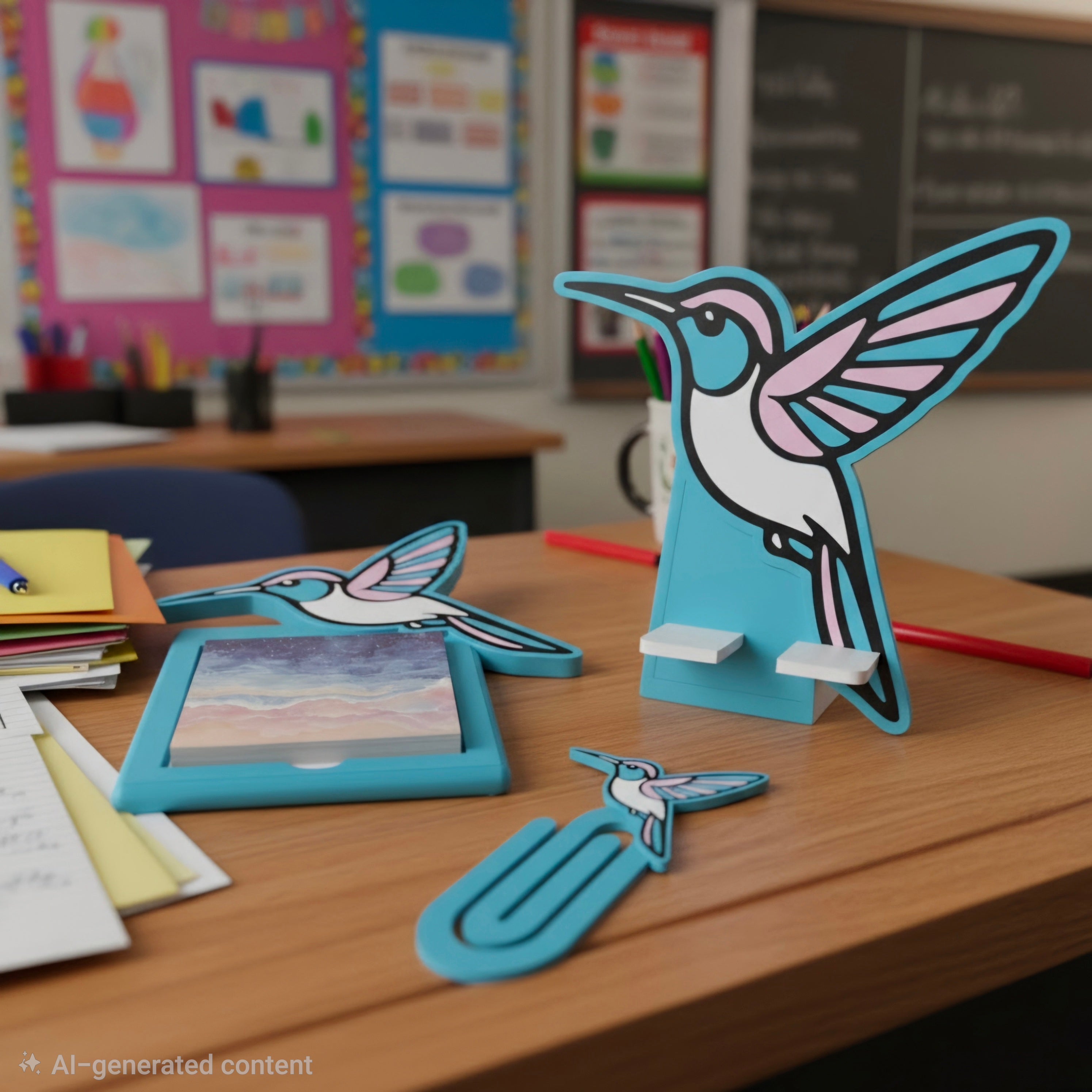 Hummingbird Desk Accessory Bundle – 3-Piece Desk Organization Set