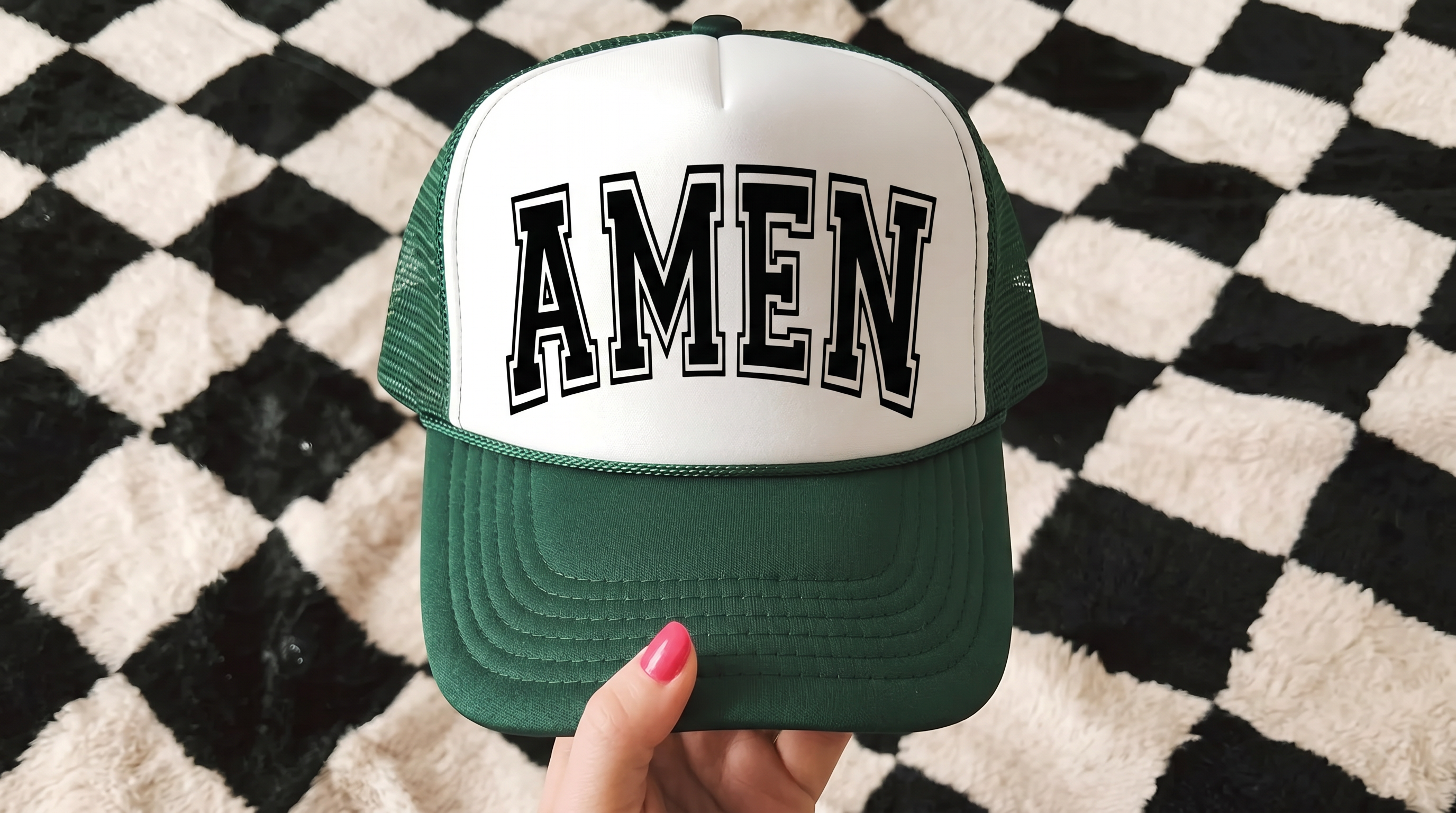 AMEN Varsity Font Graphic Hat
