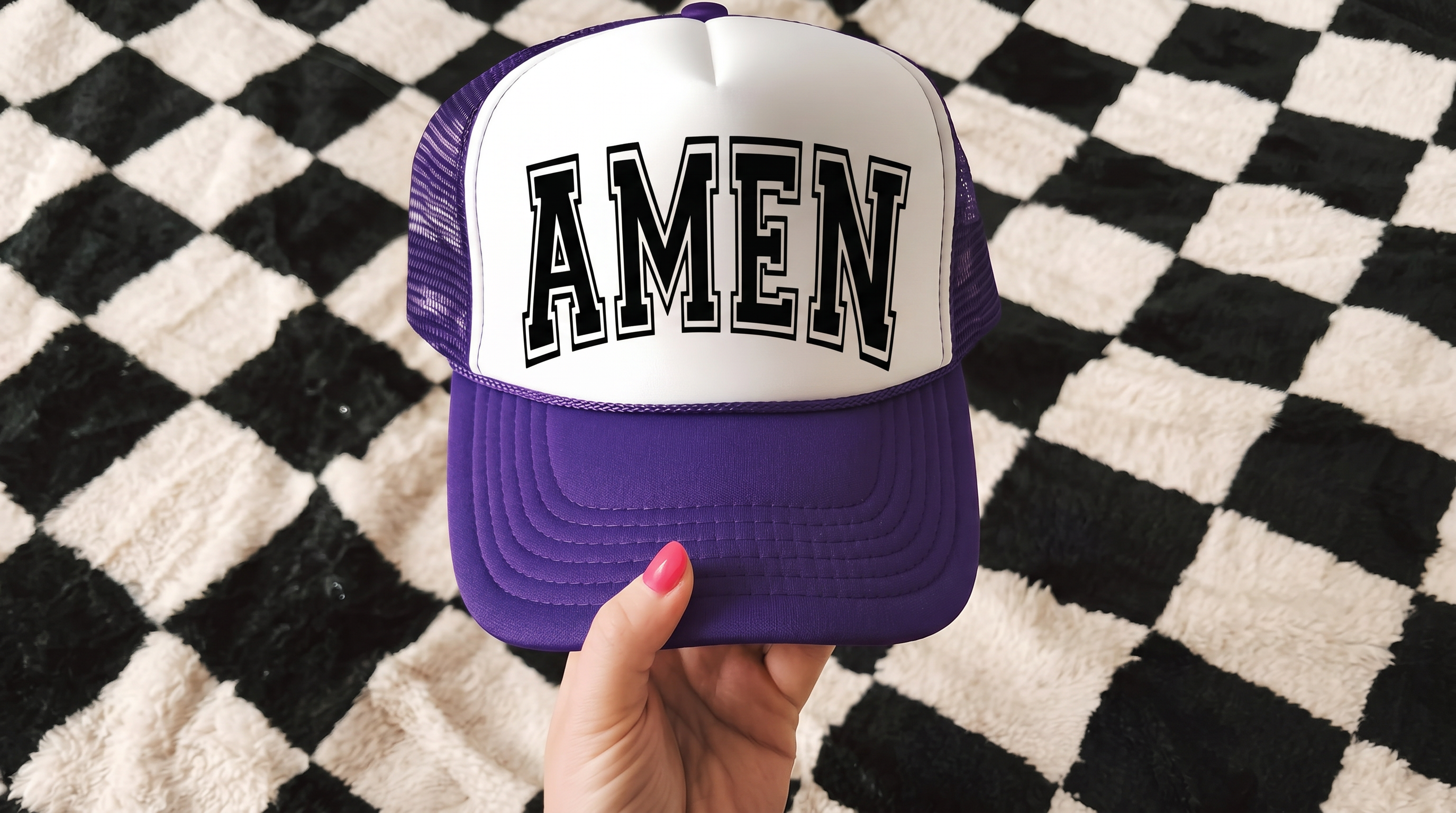 AMEN Varsity Font Graphic Hat