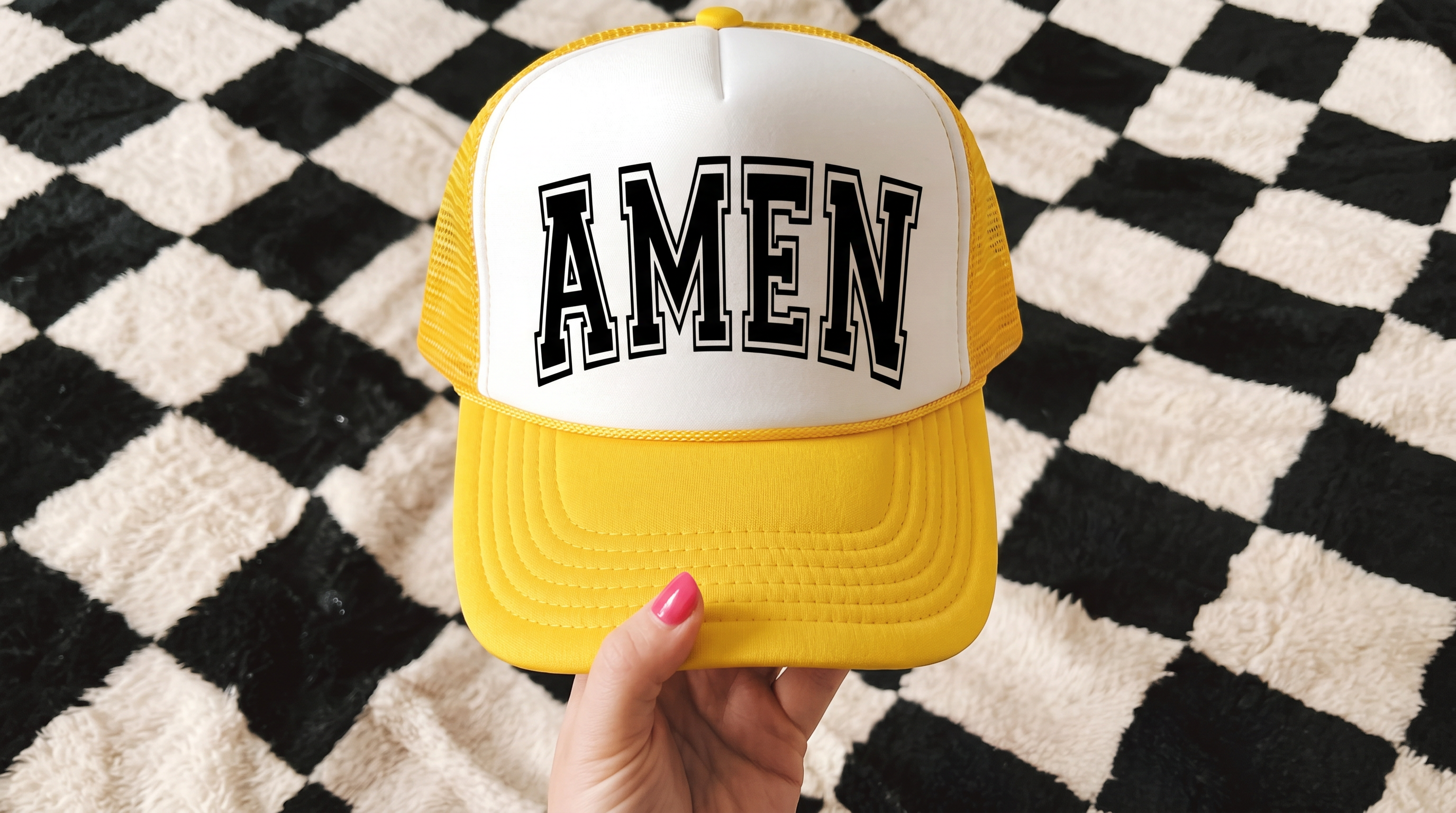 AMEN Varsity Font Graphic Hat