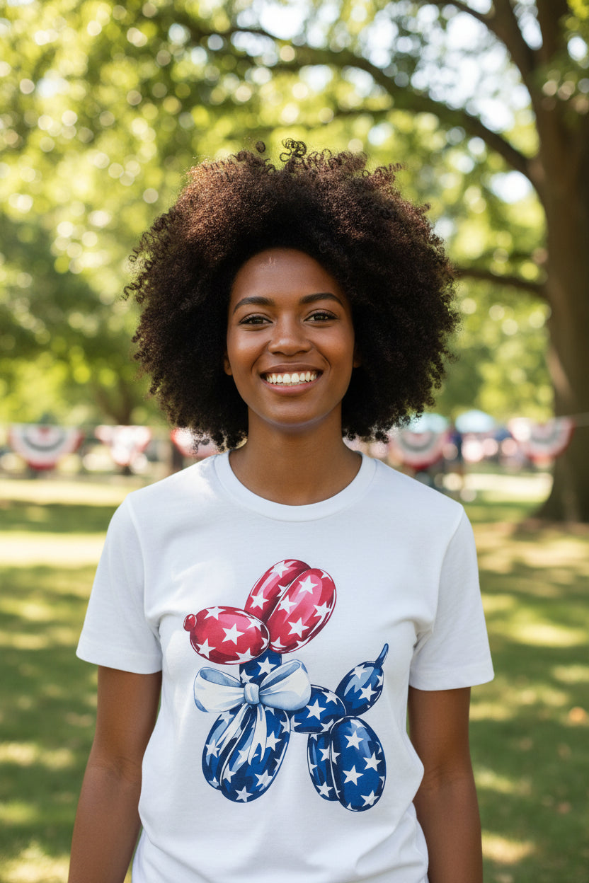 Patriotic lil balloon doggy T-shirt - Angie's Custom Creations