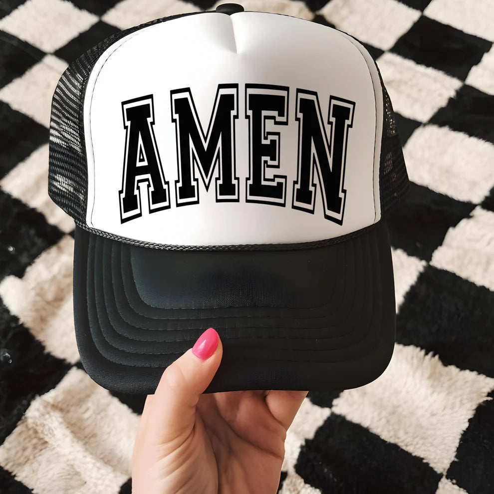 AMEN Varsity Font Graphic Hat