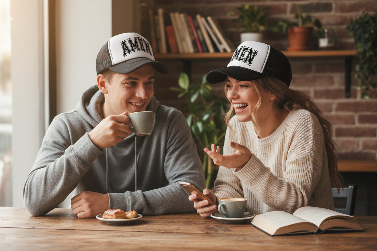 AMEN Varsity Font Graphic Hat