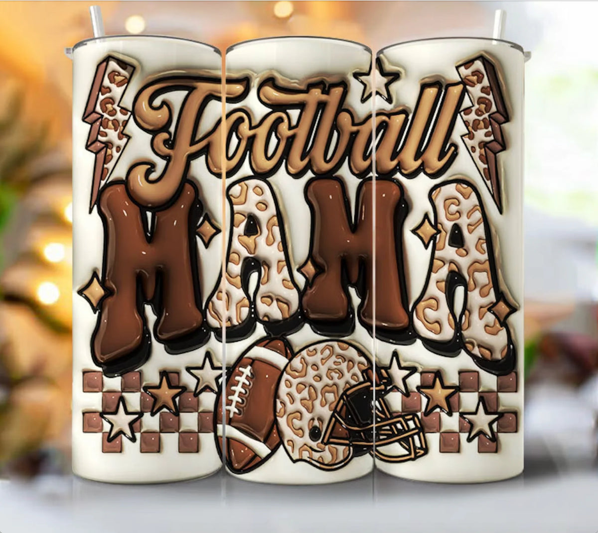 MAMA Loves Football 20 oz tumbler 3D