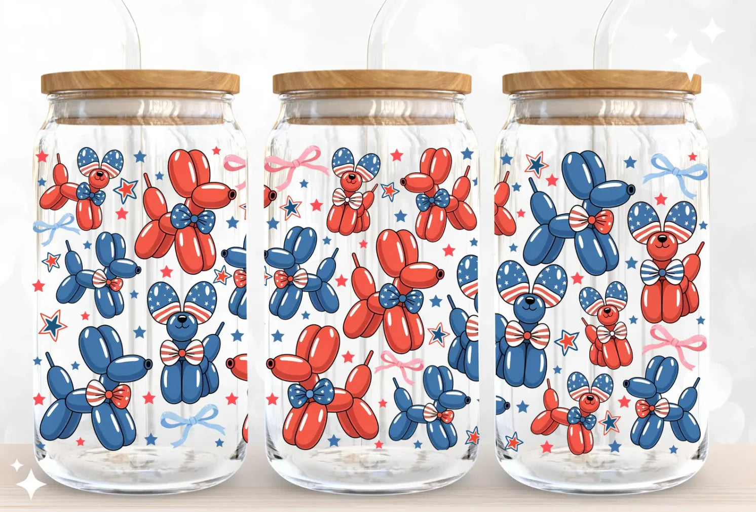 Patriotic lil balloon doggy 16oz tumbler Angie's Custom Creations