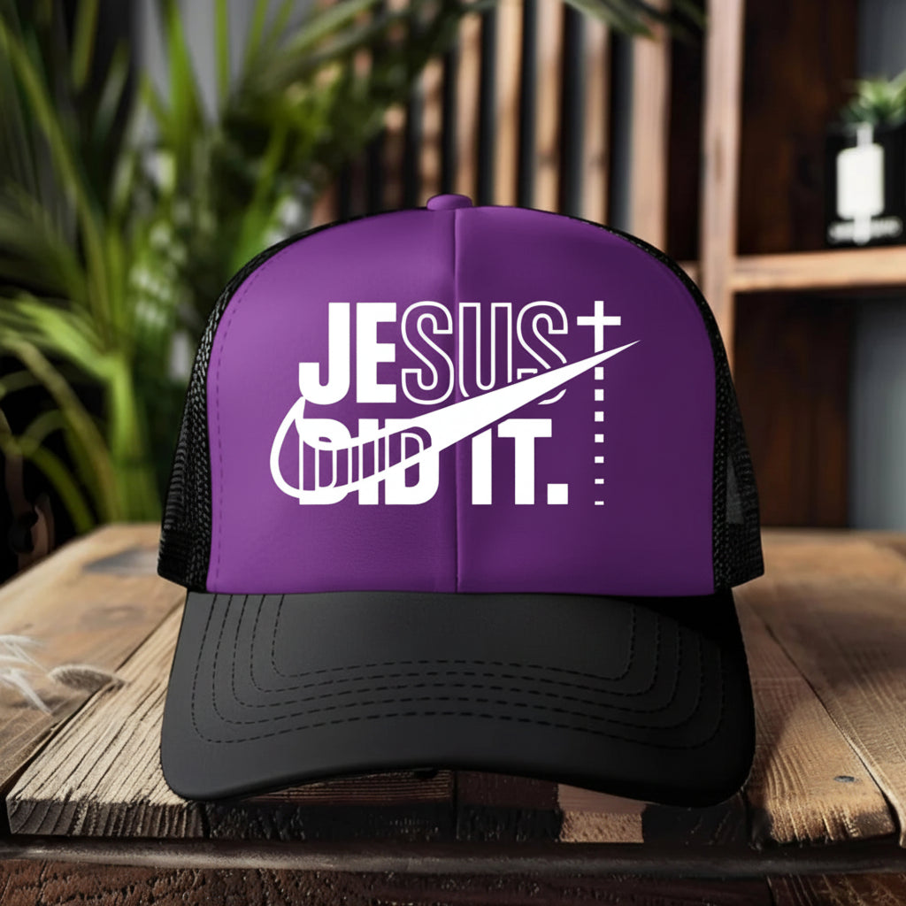 Jesus Did IT graphic Trucker hat