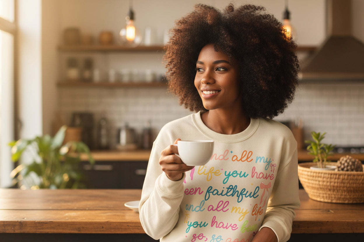 Faithful Sweatshirt graphic shirt- Stay Cozy and Inspired with this Meaningful Design