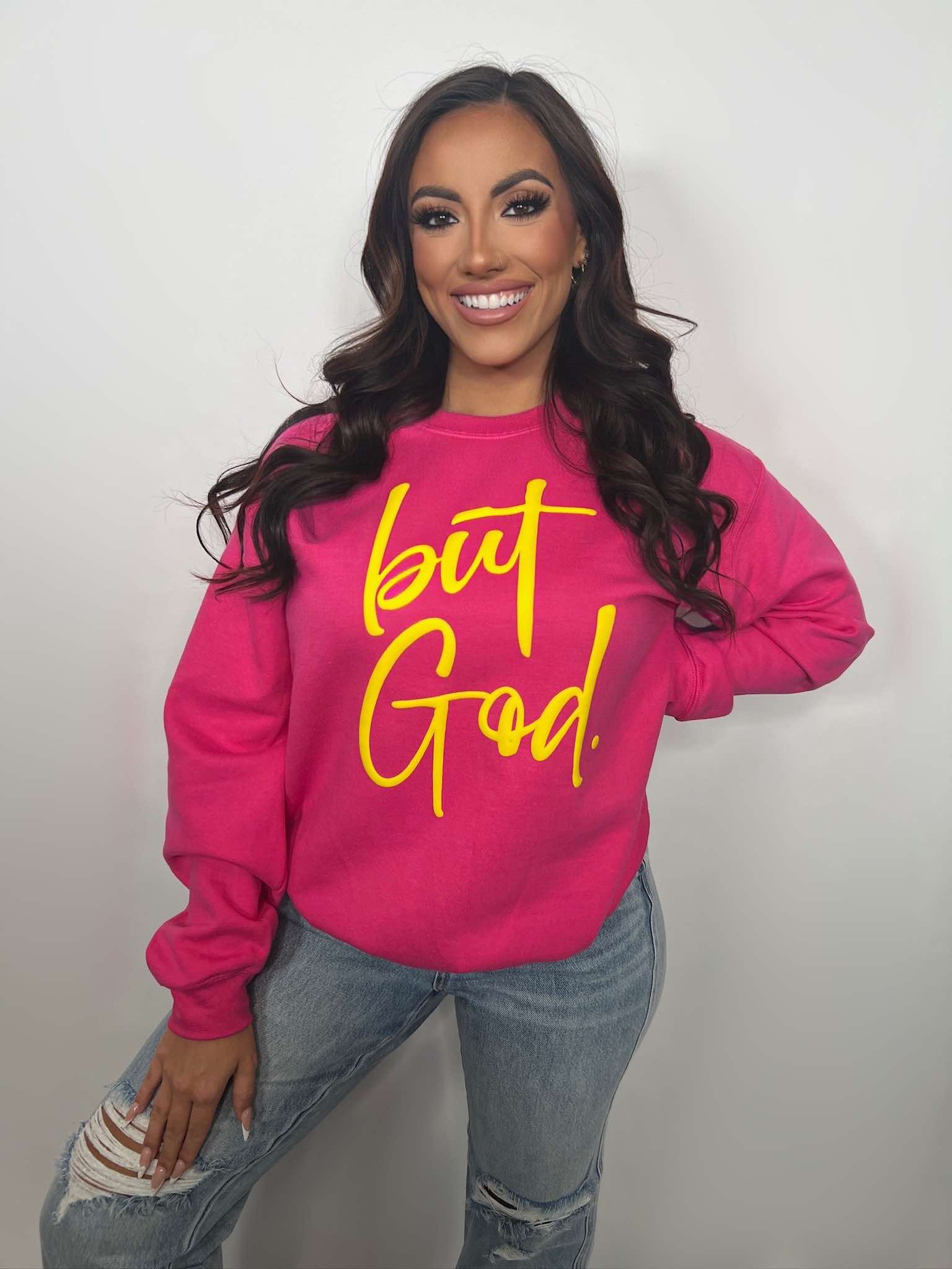 But God T-Shirt with puff lettering - Angie's Custom Creations