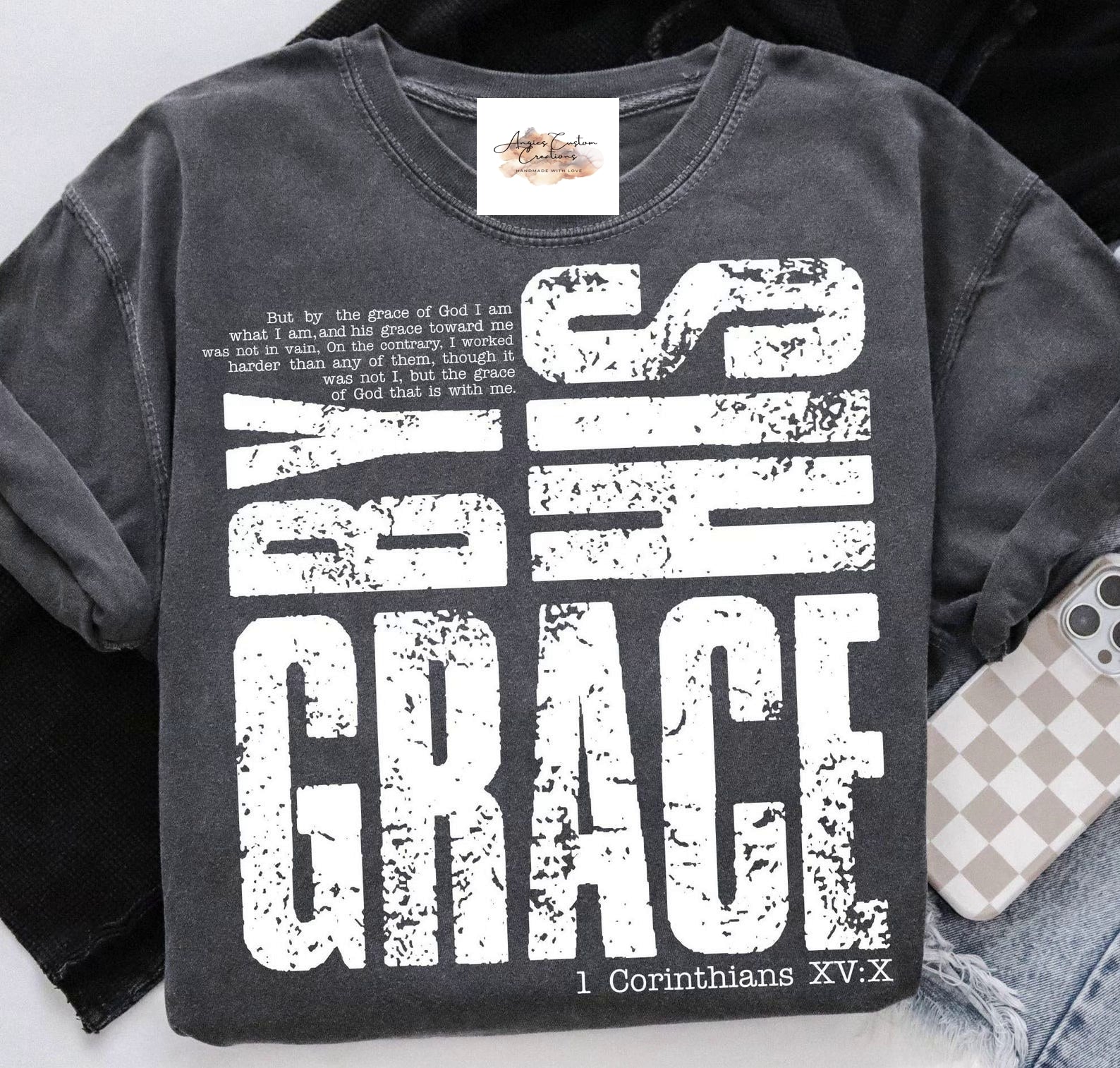 inspirational t-shirt By His Grace Graphic shirt (Copy) Angie's Custom Creations