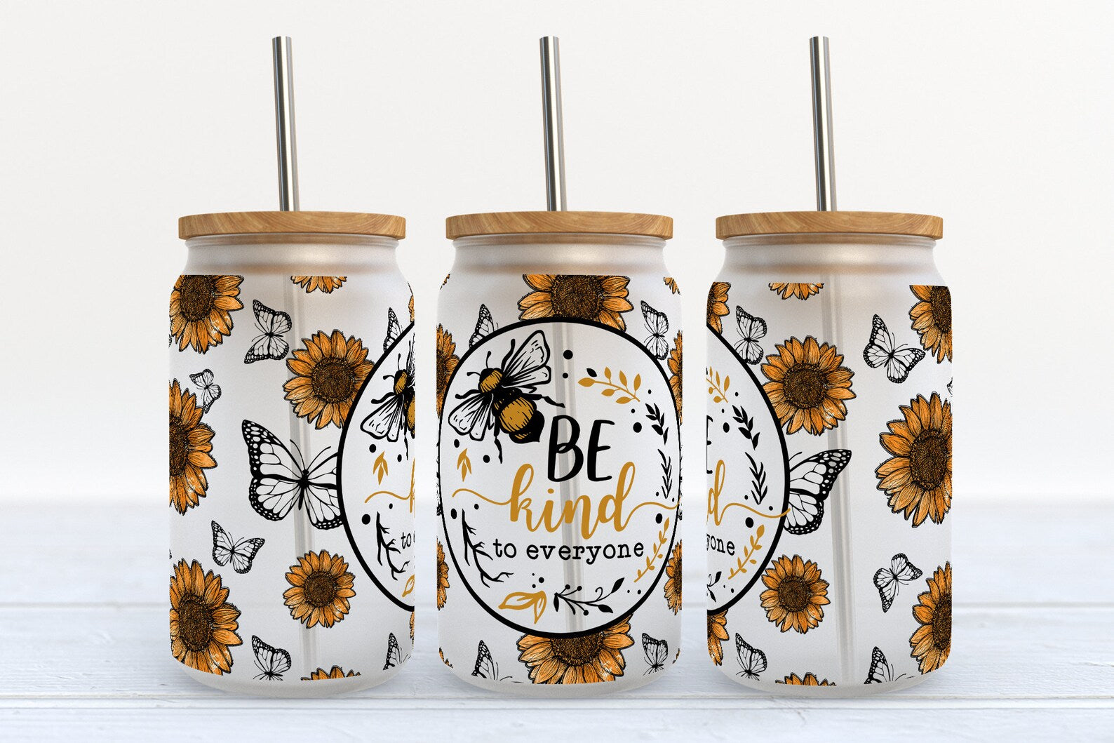 Bee Kind to Everyone 16oz tumbler Angie's Custom Creations