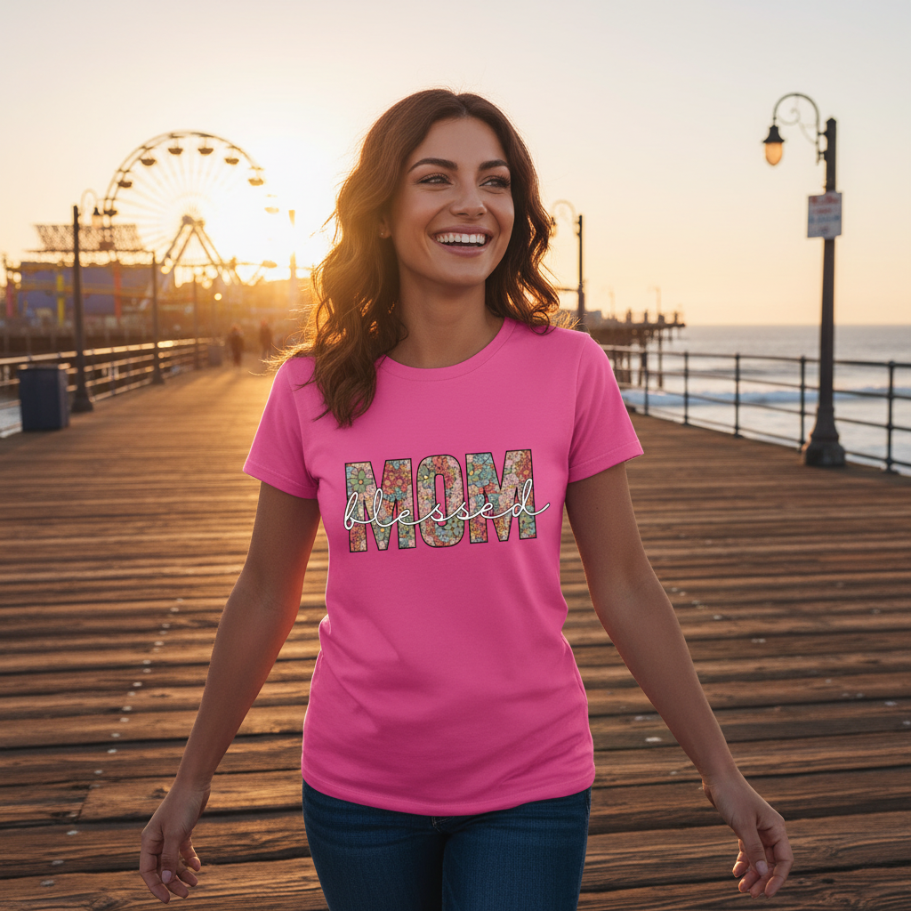 Blessed MOM Floral graphic shirt