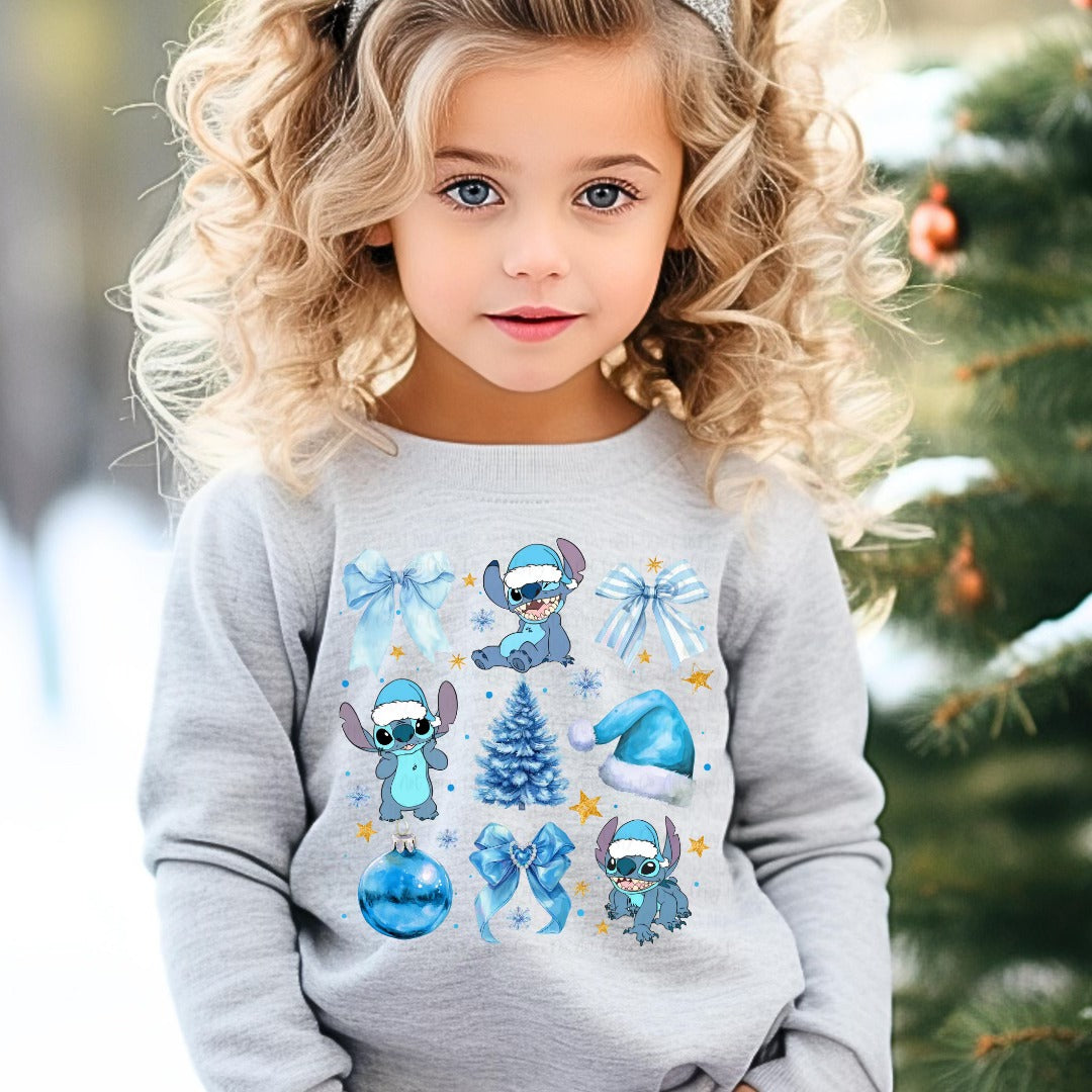 Merry Blue Stitchmas graphic shirt - Angie's Custom Creations