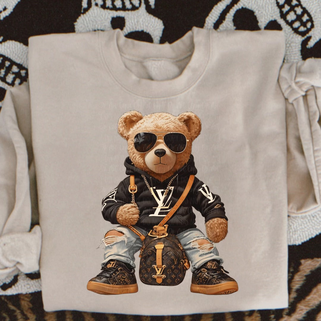Fashionable Boujee Bear Sweatshirt - Angie's Custom Creations