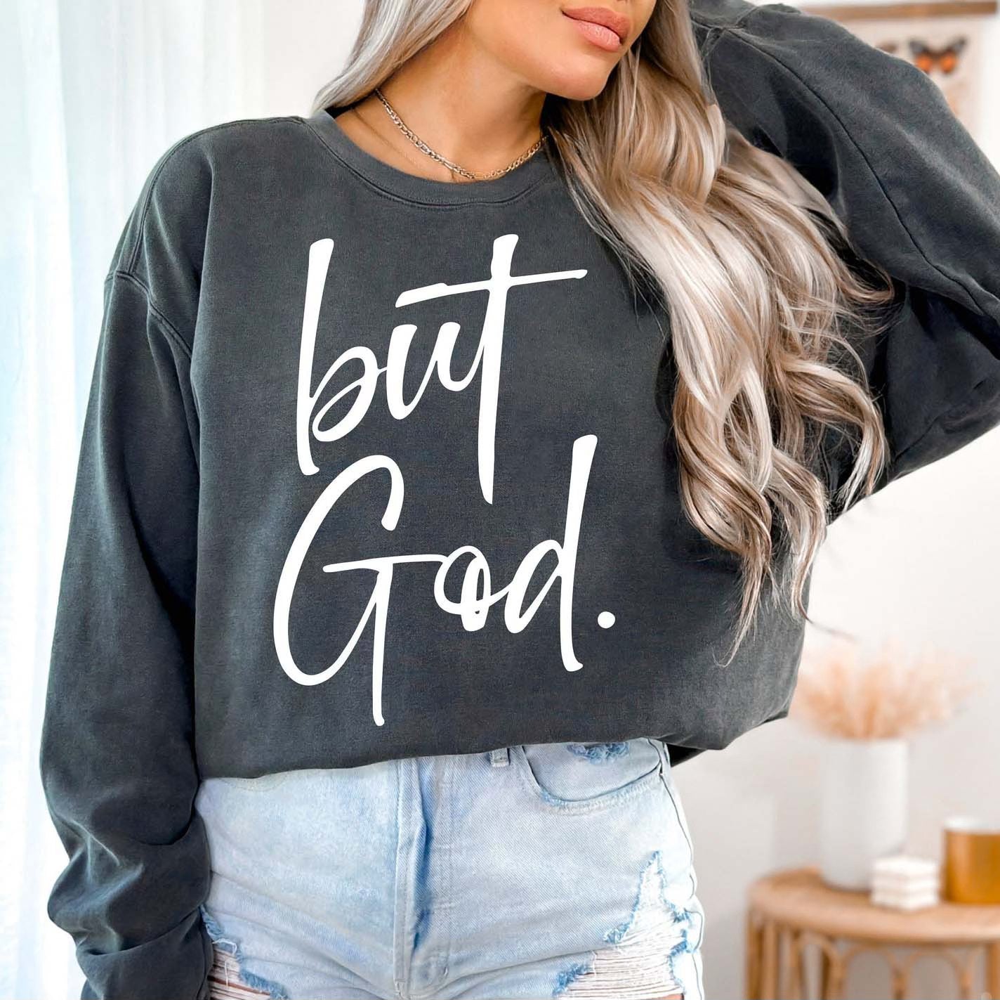 But God Shirt Print in White - Angie's Custom Creations
