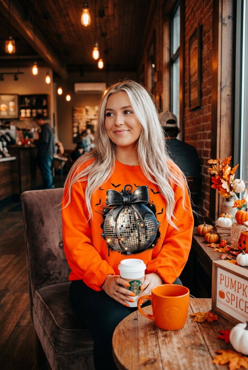 Disco Mirrored Ball Theme Pumpkin Graphic Shirt