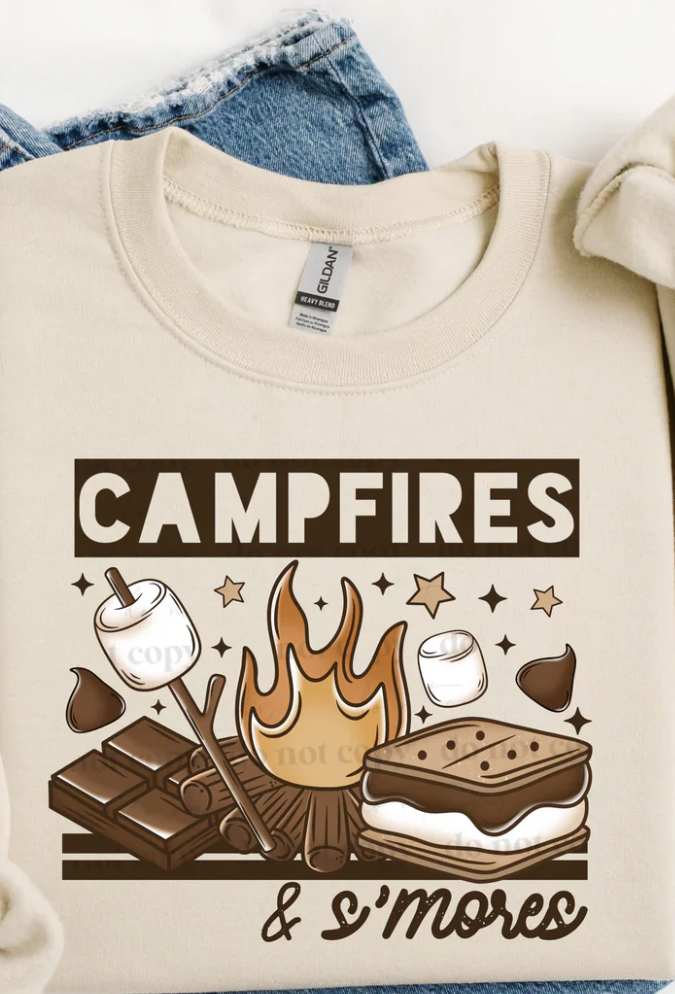 Campfires, Smores and more Glitter graphic shirt