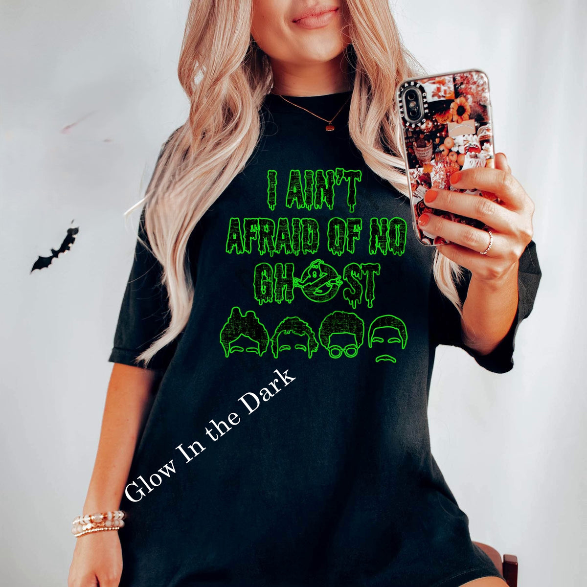 "I ain't afraid of no Ghost" Glow graphic shirt
