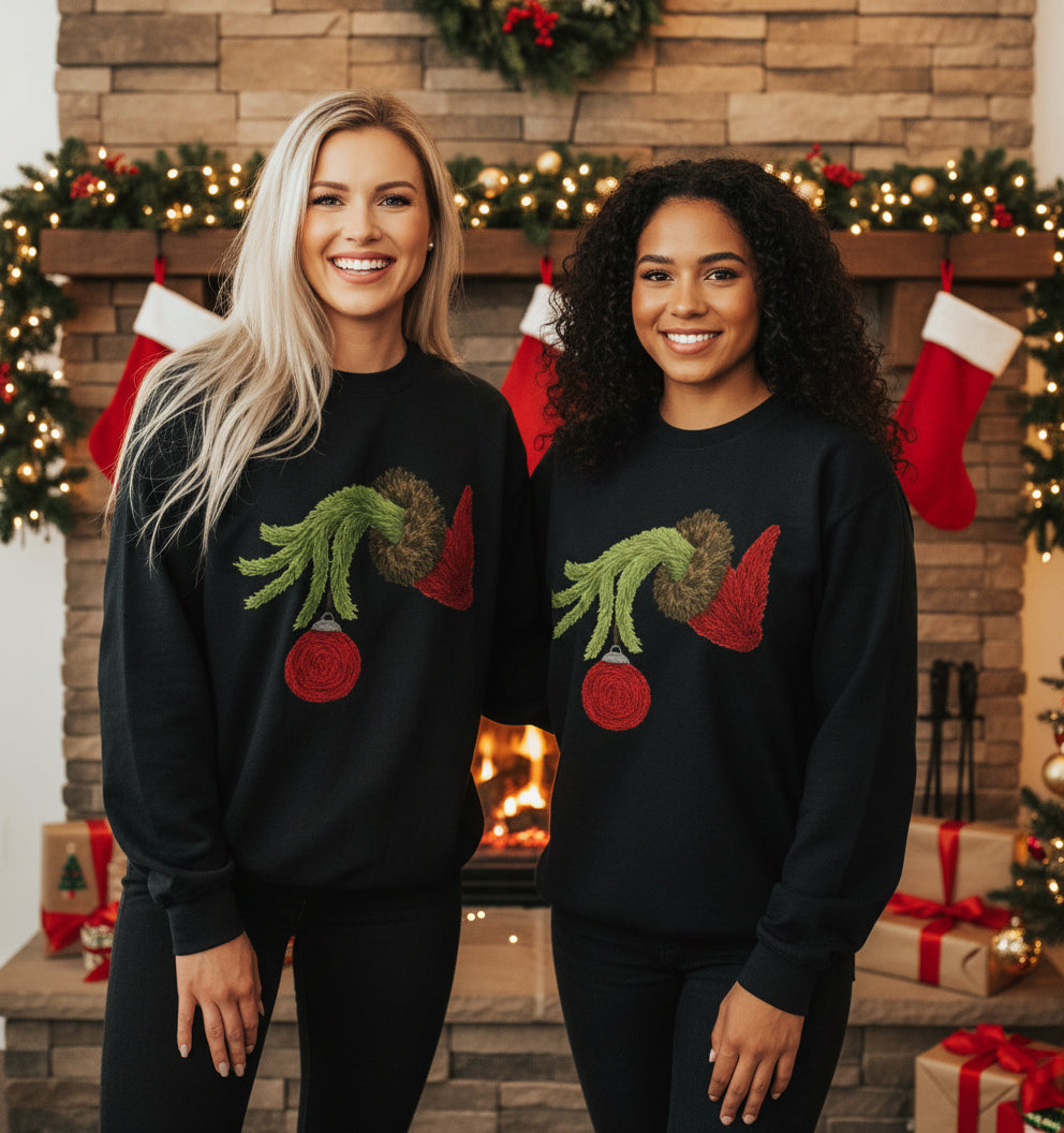 Christmas Grinch Ornament faux yarn graphic Shirt