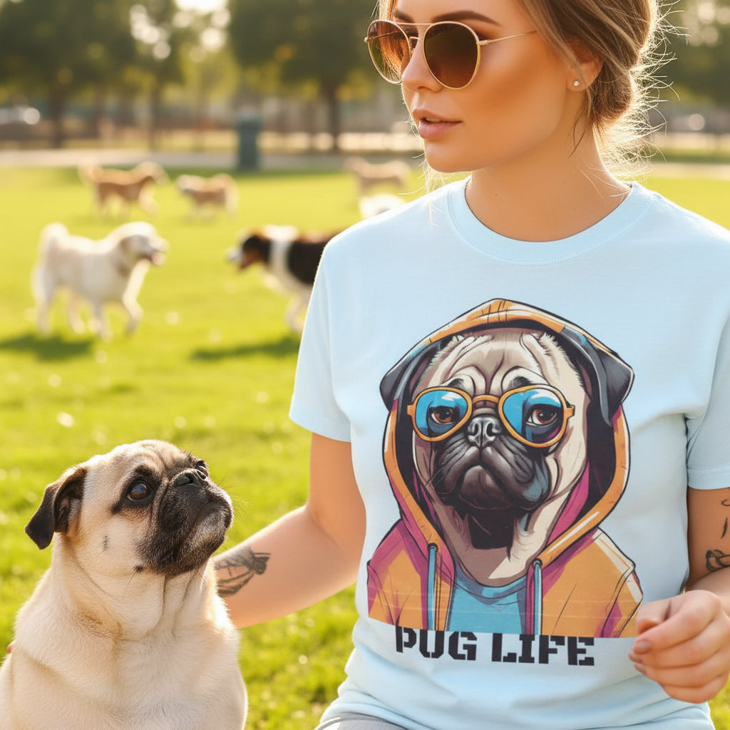 Puggish, Thuggish Life T-Shirt - Funny Pug Lover's shirt for Pug Parents
