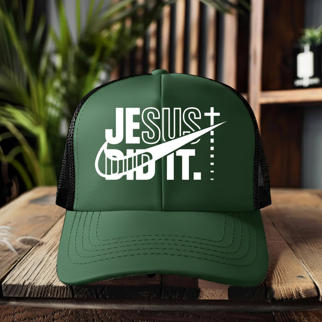 Jesus Did IT graphic Trucker hat