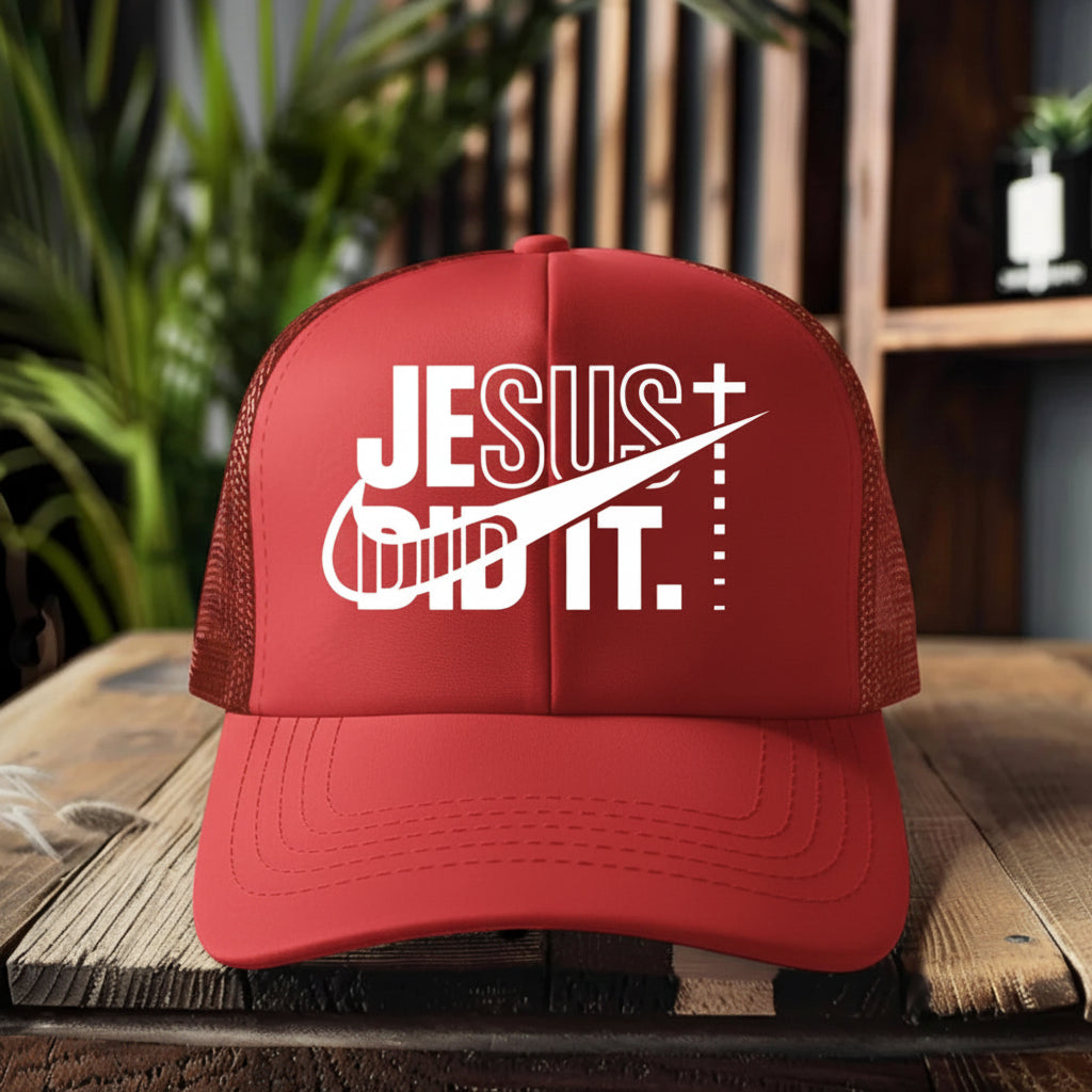 Jesus Did IT graphic Trucker hat