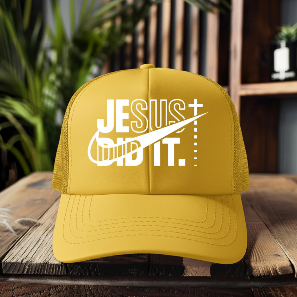 Jesus Did IT graphic Trucker hat