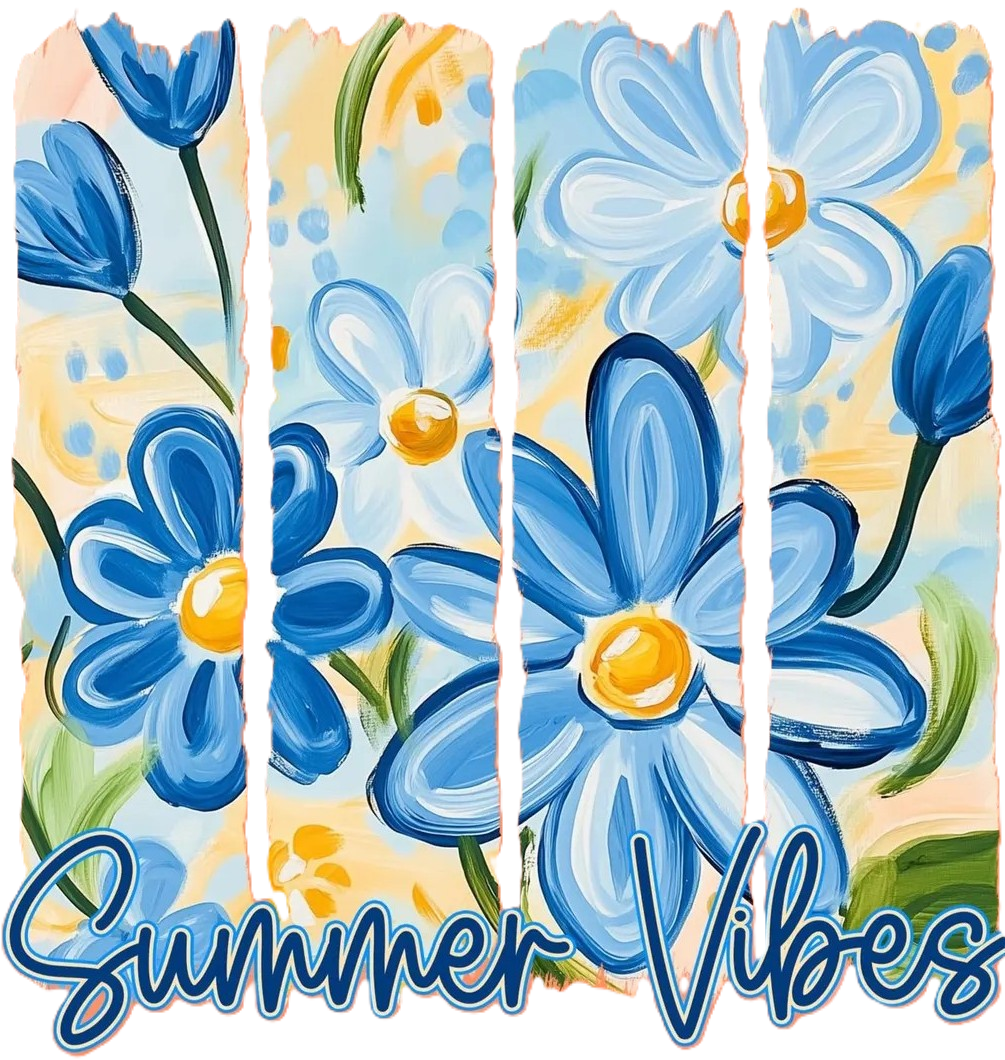 Summer Vibes painted Floral graphic Tote bag