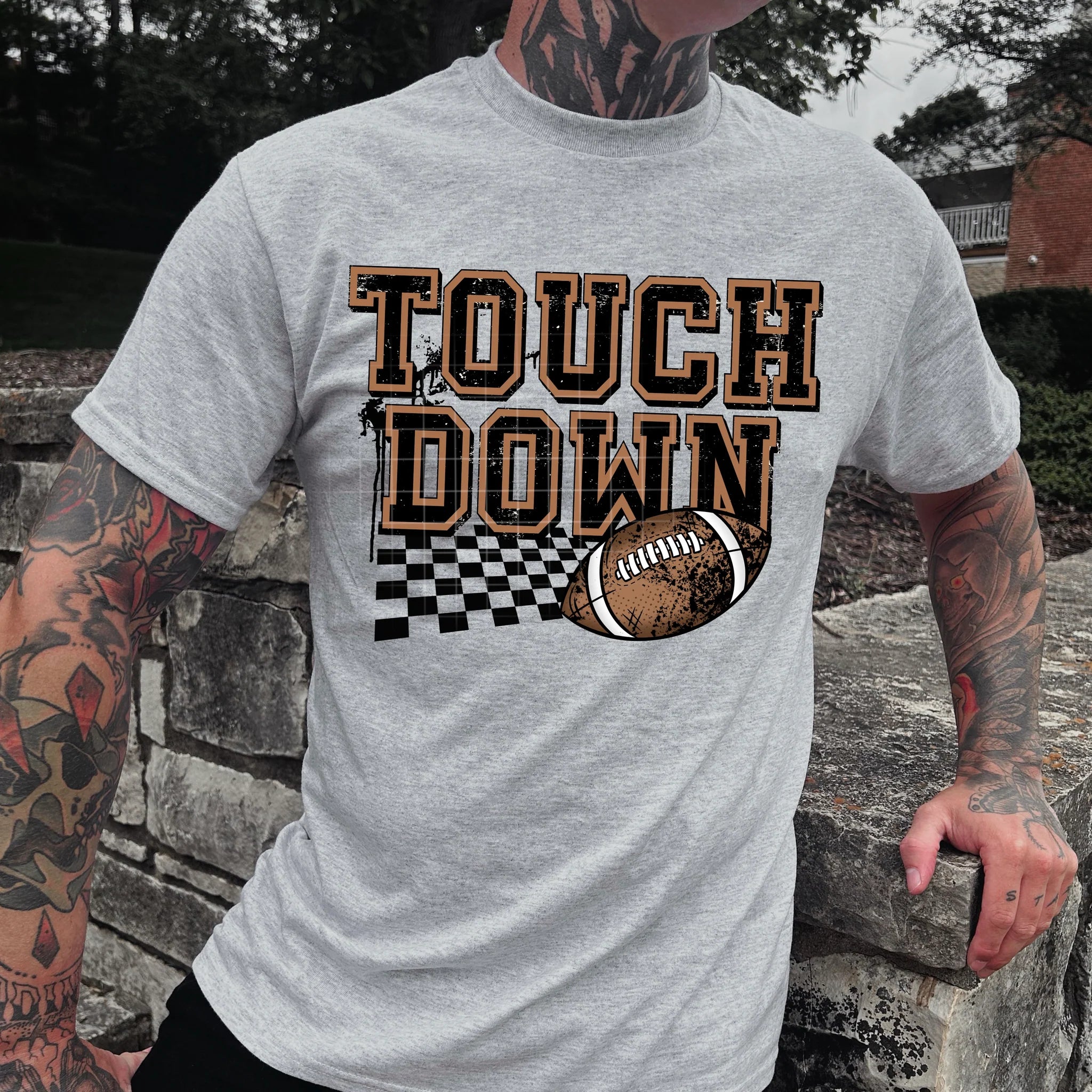 Touchdown! VIntage look Graphic shirt Angie's Custom Creations