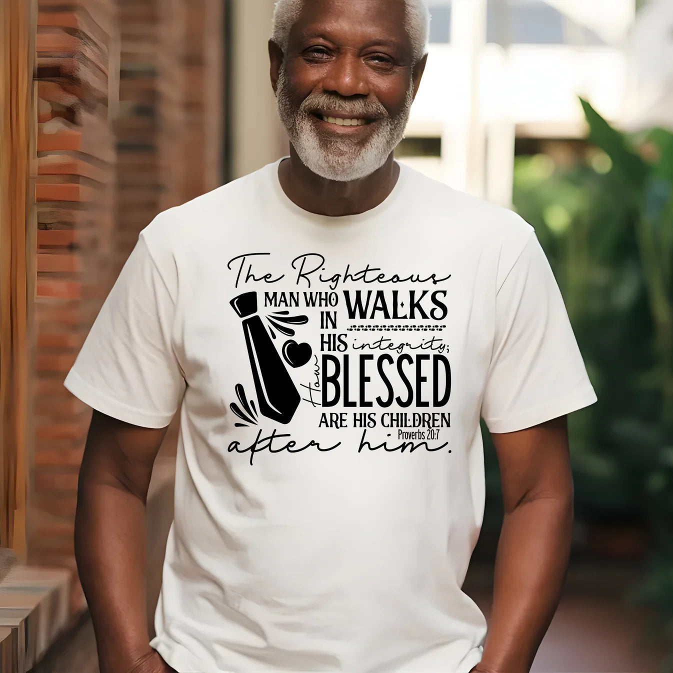 The Righteous Man Walks Proverbs 20:7 Graphic shirt Angie's Custom Creations