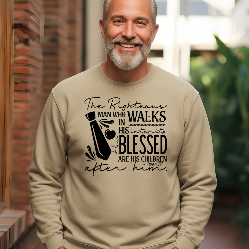 The Righteous Man shirt Walks Proverbs 20:7 Graphic shirt