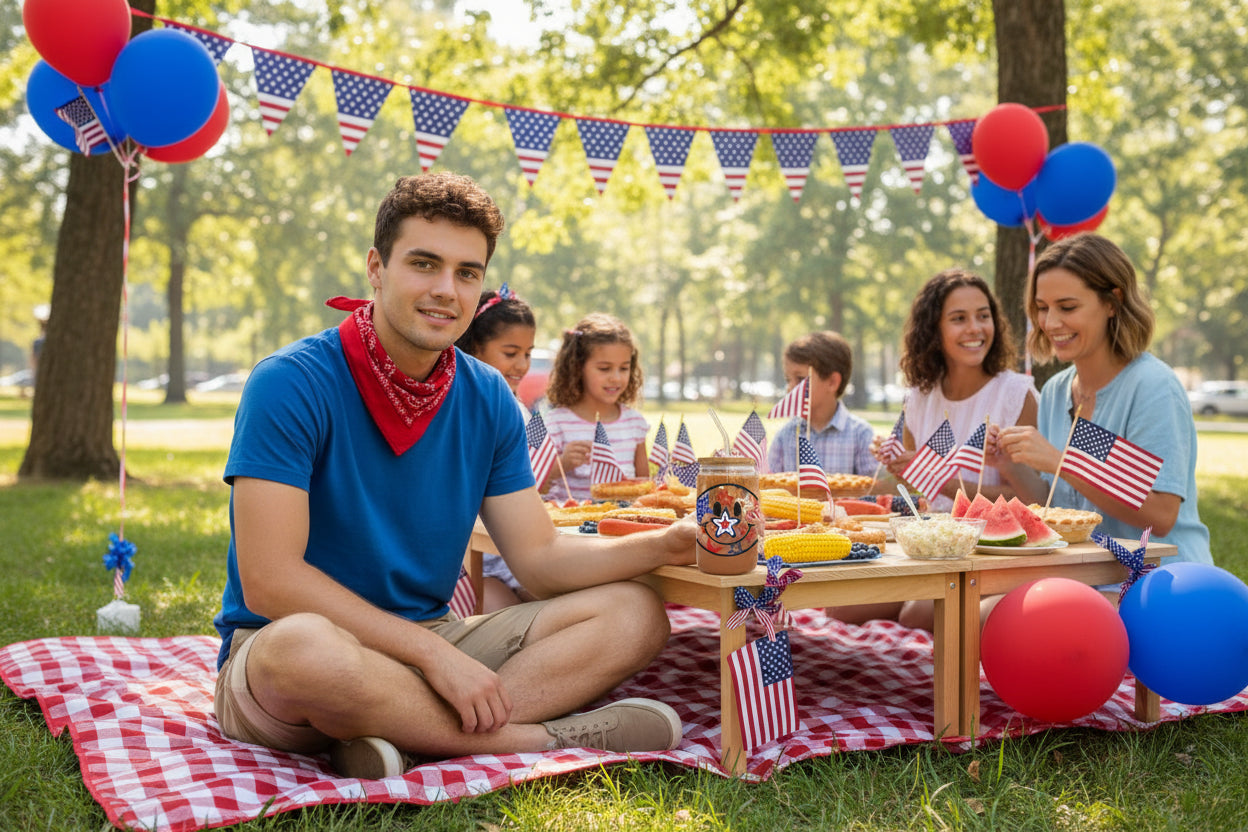 Red White Blue Tumbler - Patriotic Cup for  Cold Drinks