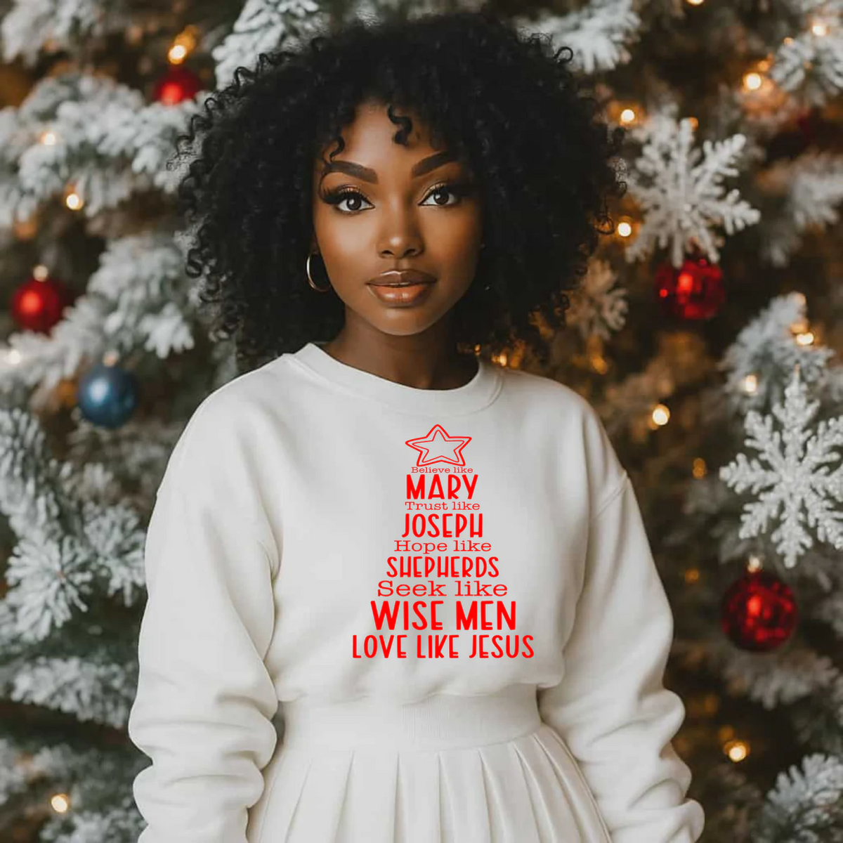 Faith Like Christmas Red Font Graphic Shirt