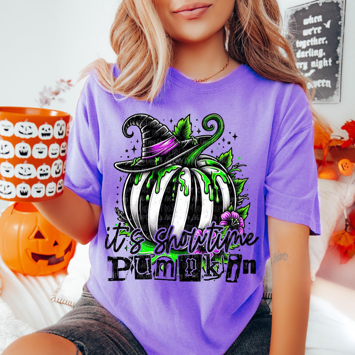 Seasonal Shirt It's Showtime! Pumpkin Graphic Shirt - Angie's Custom Creations