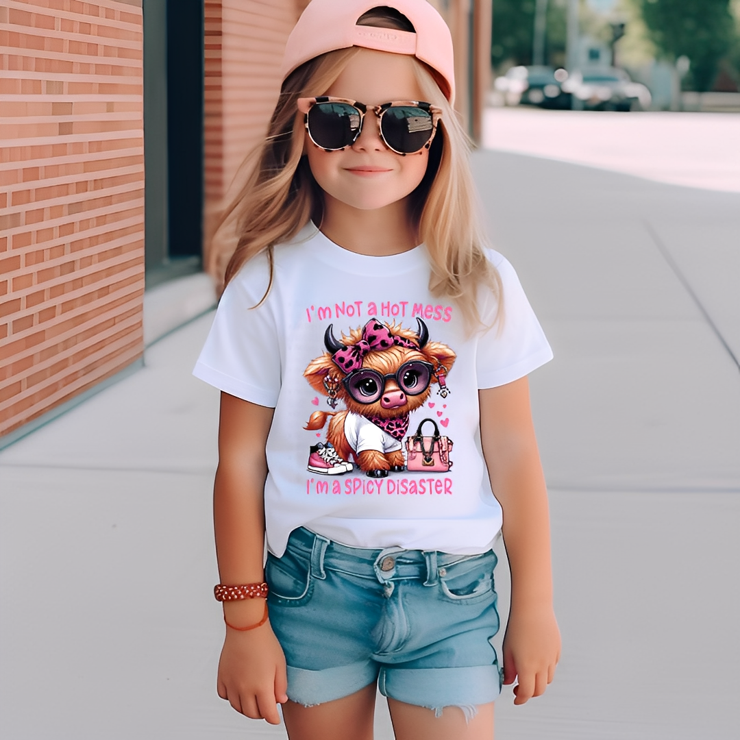 Not a Hot Mess, a spicy Disaster Youth Graphic Shirt Angie's Custom Creations