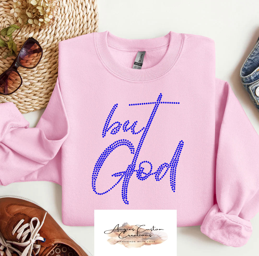 But God Rhinestone graphic shirt Angie's Custom Creations