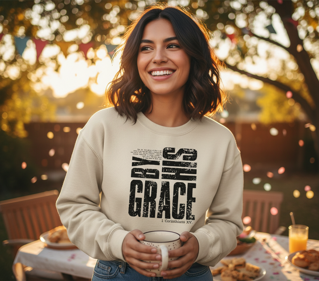 Inspirational T-Shirt By His Grace Black font Graphic Shirt
