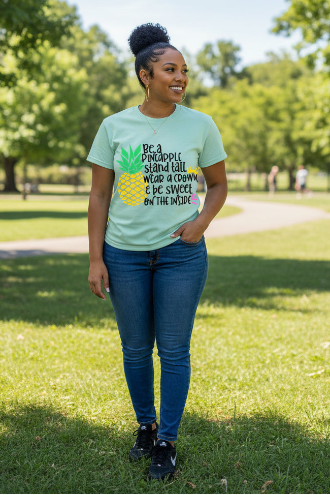 Be a Pineapple Shirt – Stand Tall, Wear a Crown Inspirational Graphic T-Shirt