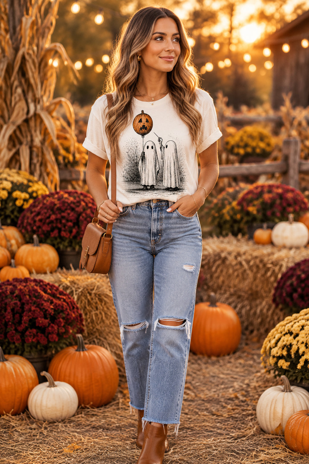 Ghostie Pumpkin Pop Halloween Graphic shirt