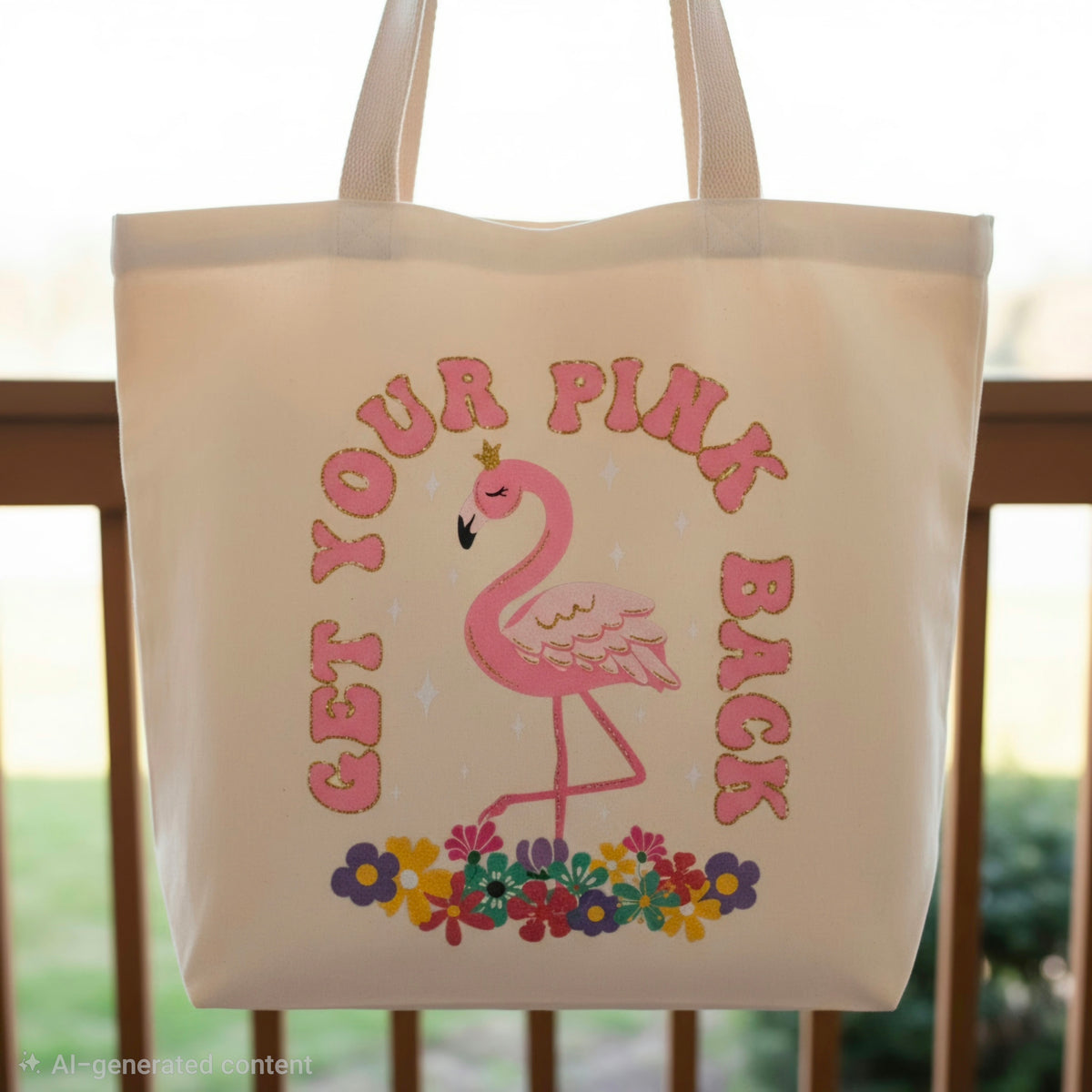 In the pink Flamingo Canvas Tote Bag