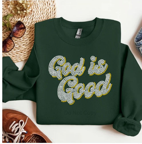 God Is Good Rhinestone shirt Angie's Custom Creations