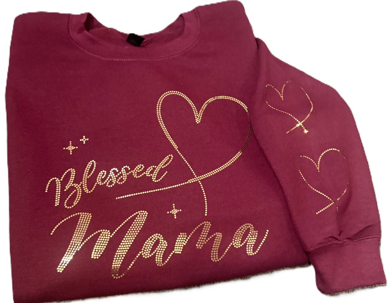 Blessed MAMA with Hearts Spangle graphics