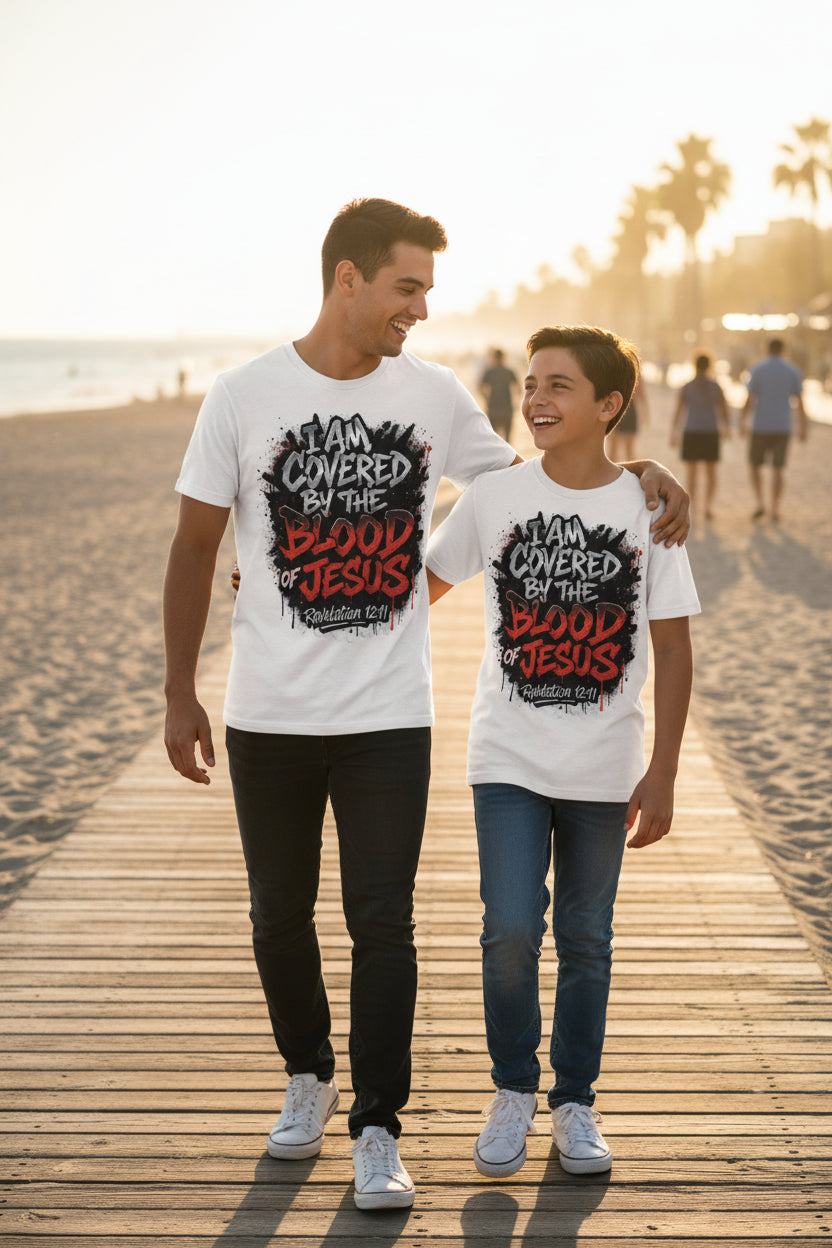 Im Covered by the Blood Graffiti style graphic shirt