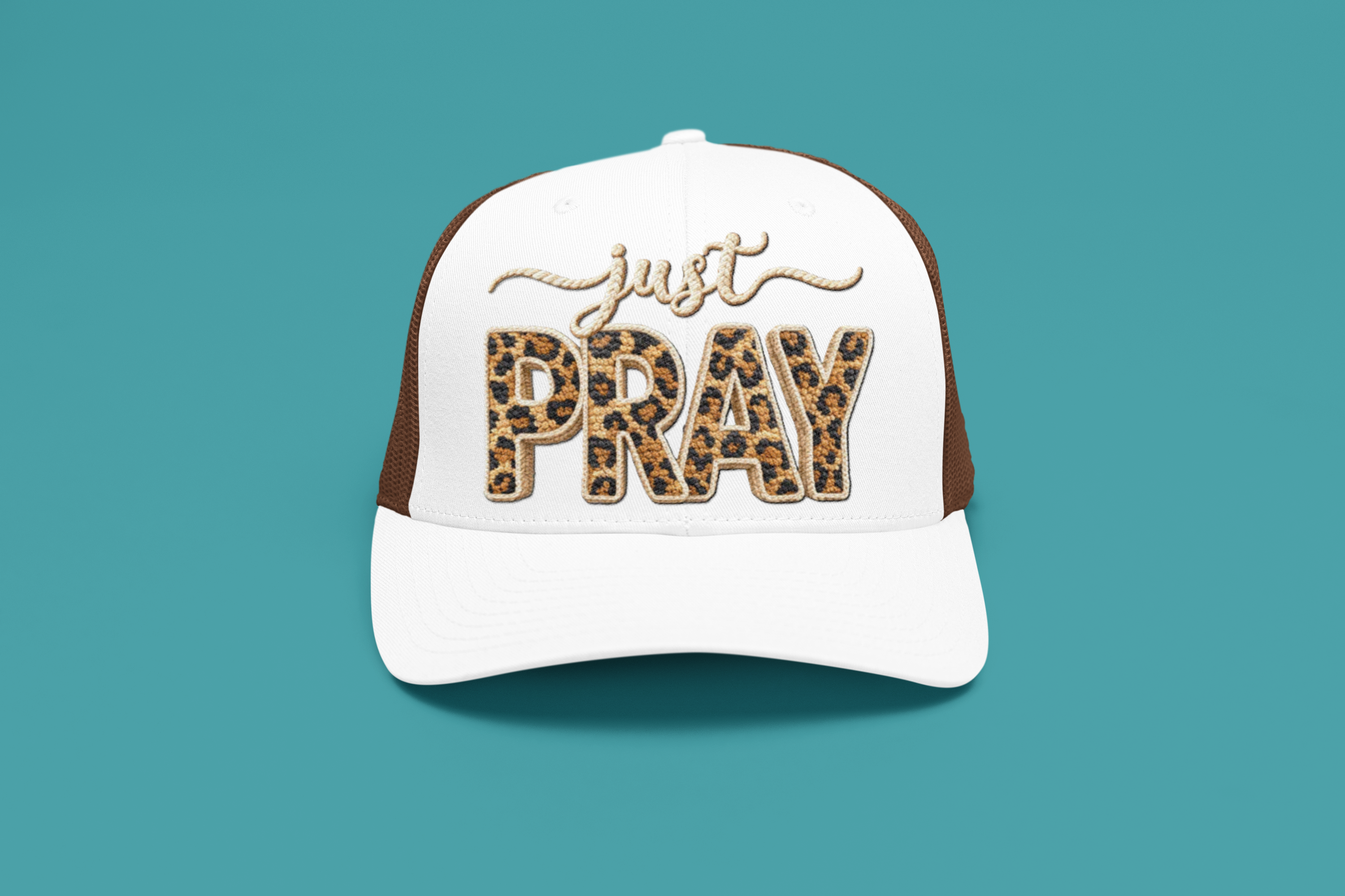 Just Pray Faux Yarn Hat Graphic