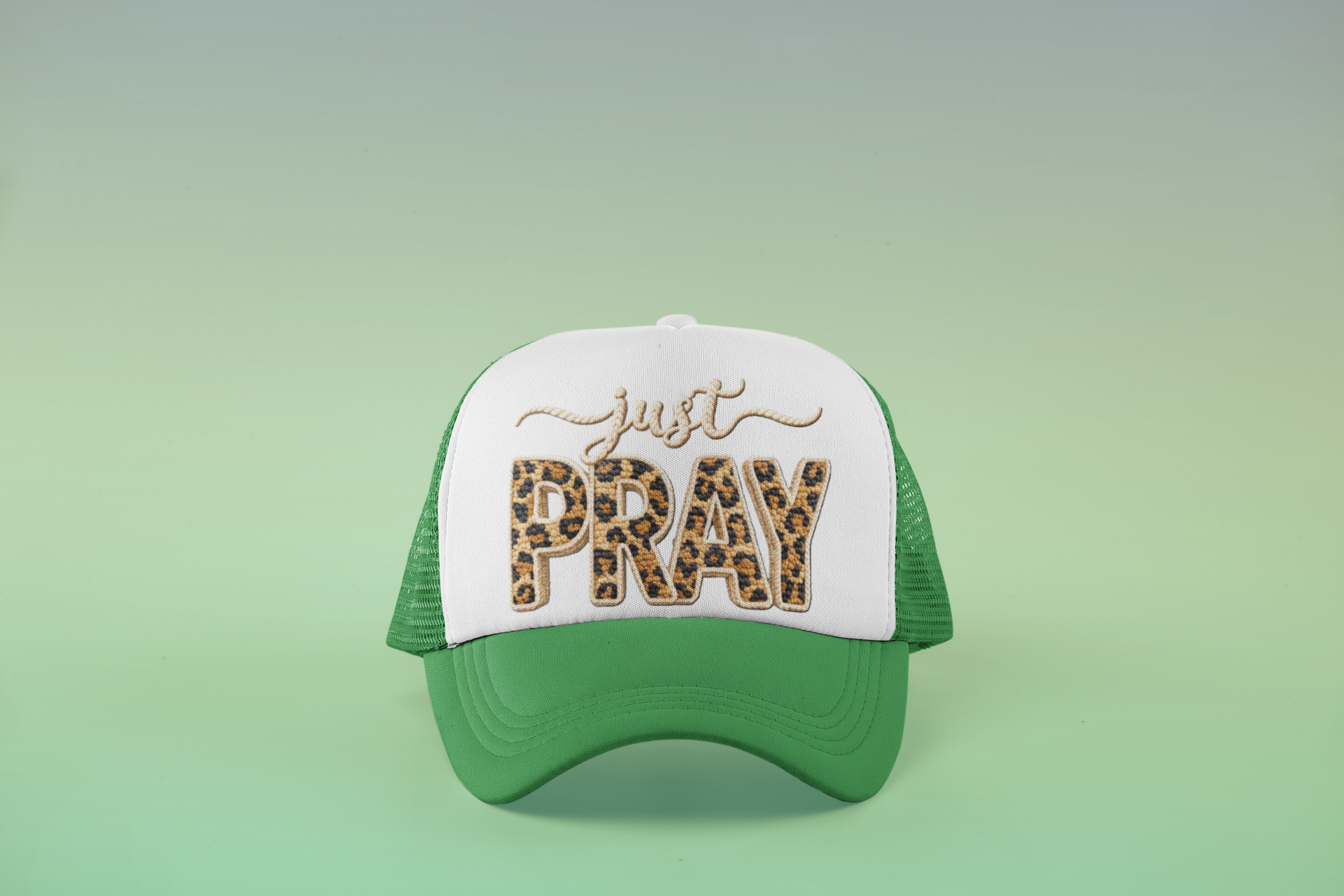 Just Pray Faux Yarn Hat Graphic