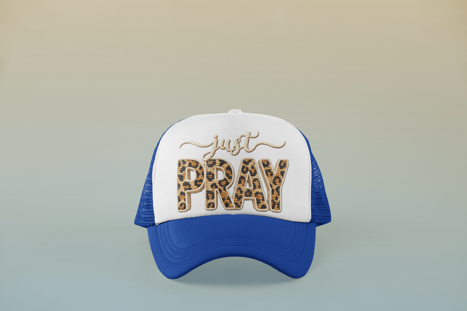 Just Pray Faux Yarn Hat Graphic